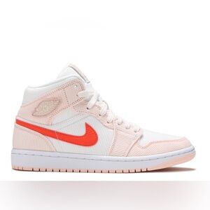 Nike Women's Air Jordan 1 Mid SE Corduroy Sail Orange